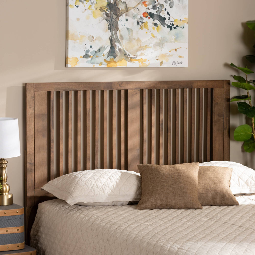 Full Size Ash Walnut Finished Wood Headboard S7864