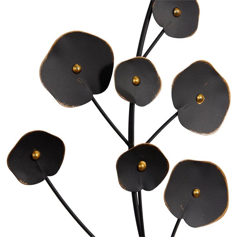 Black Metal Floral Wall Decor (Set of 2) F7071