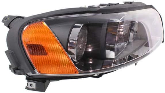 Headlight Pair for Volvo S60 2005-2009 with Bulbs Black Housing A757887