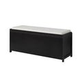 Black Wood Storage Bench with 2 Cabinets T2838