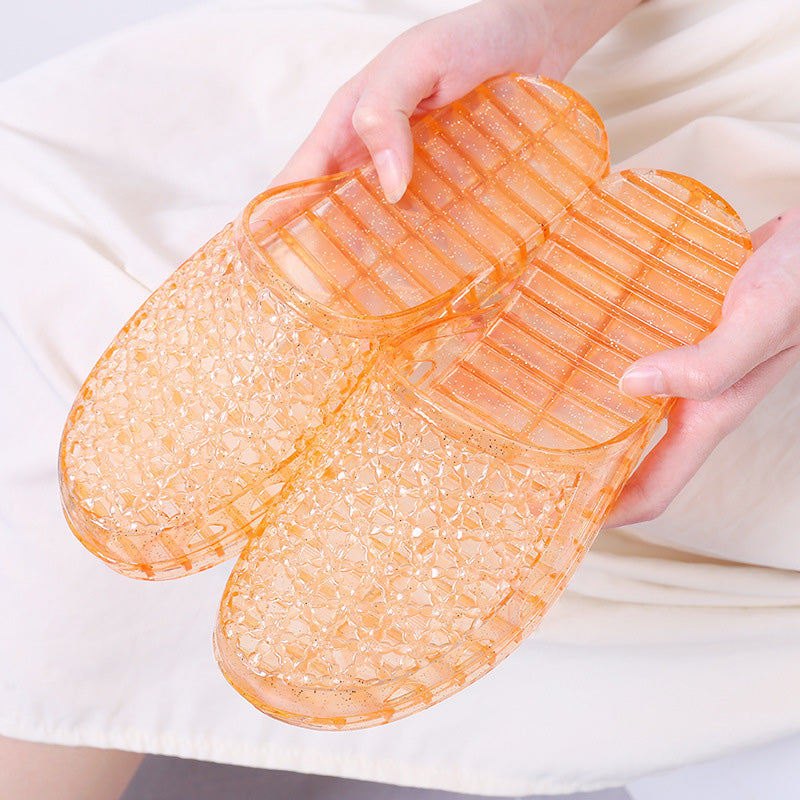 Half-covered hollow-out platform sandals