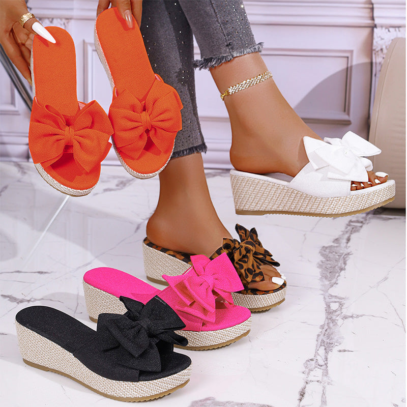Wedge platform fabric sandals