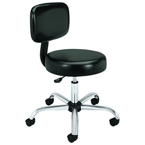 Black Vinyl Medical Stool with Back Y56822