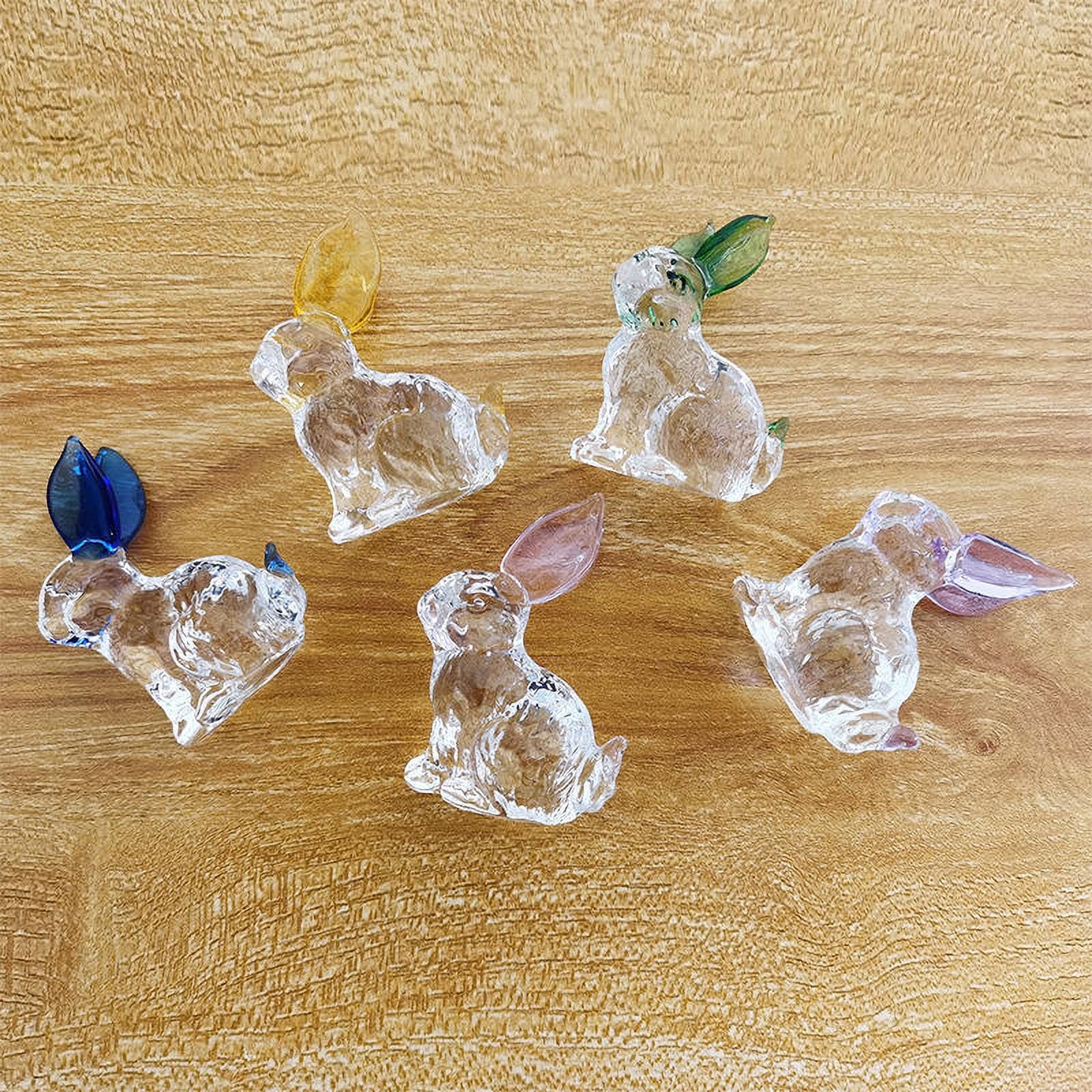Rabbit Glass Animal Bunny Statue Crystal Figurines Sculpture Ornament Z1883