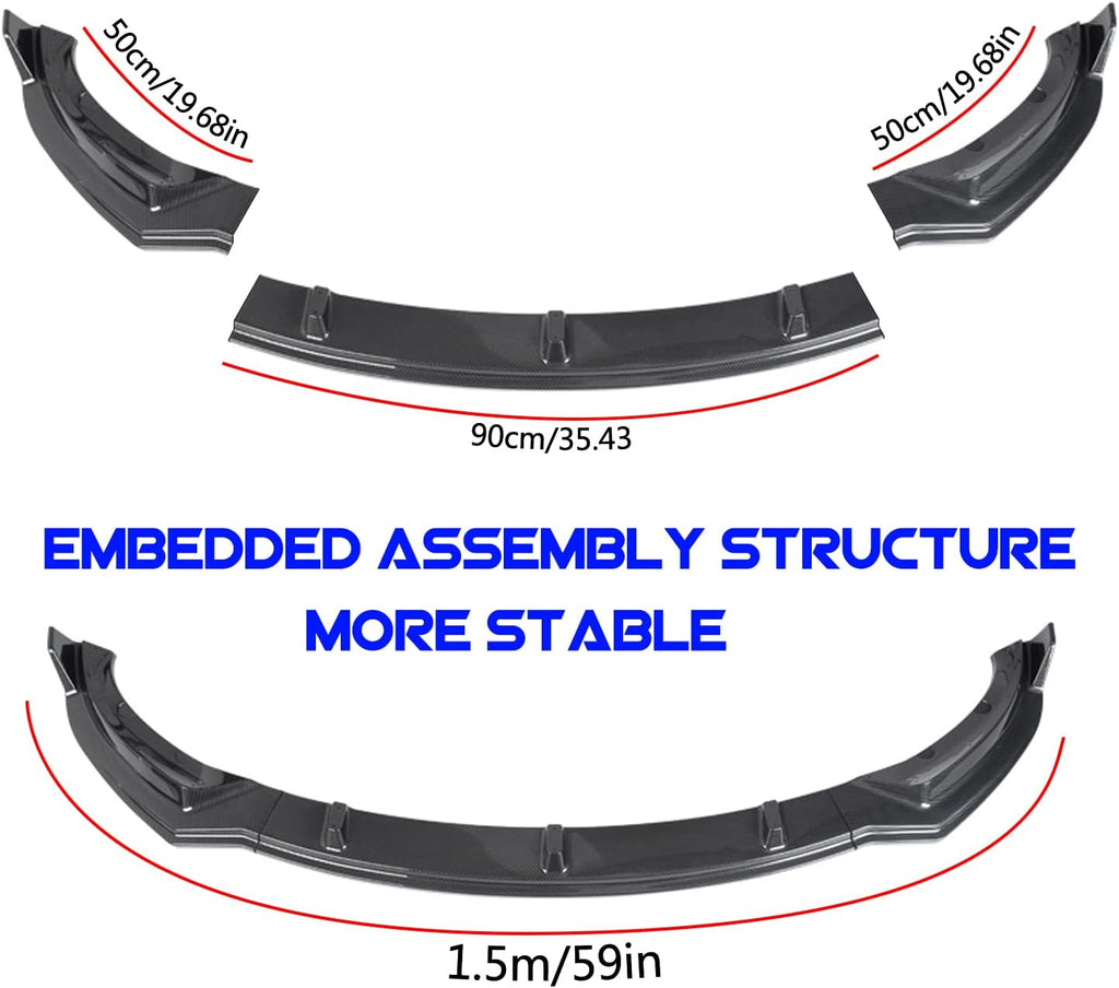 ABS Glossy Carbon Fiber Front Lip Spoiler Z482