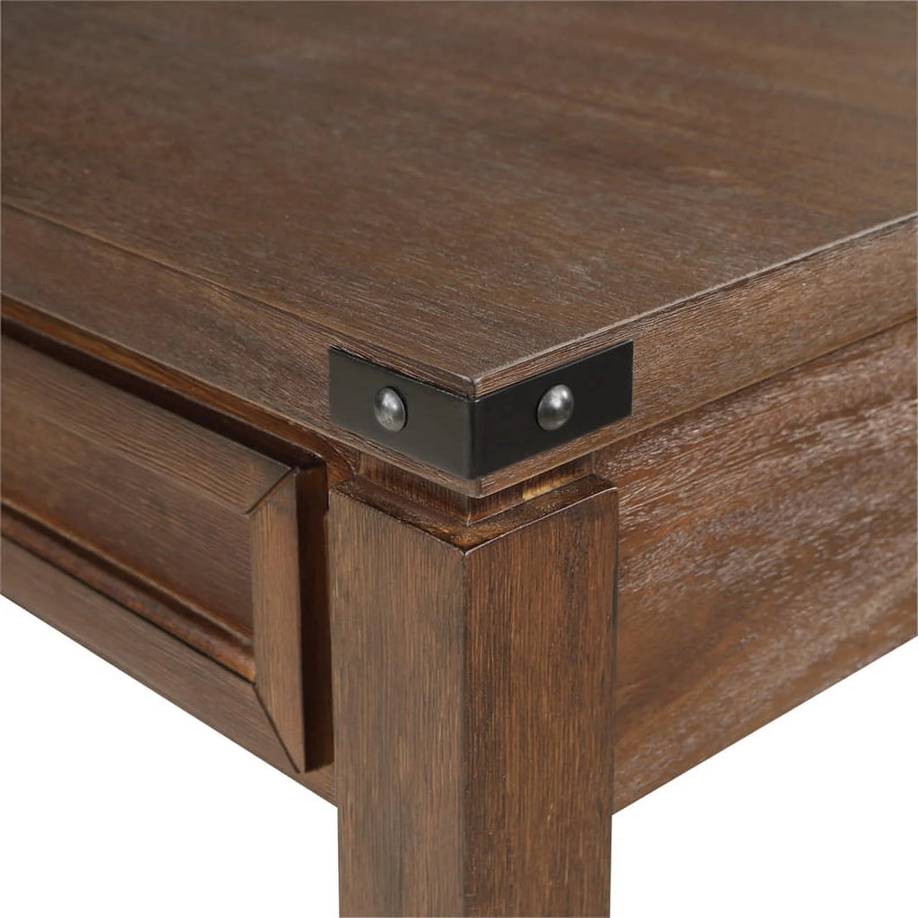 Brushed Walnut Engineered Wood Sit-to-Stand L-Desk O839