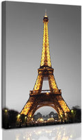 Paris Cityscape Canvas Wall Art Eiffel Tower at Night Giclee Print Gallery Wrap Framed 24x36 T4622