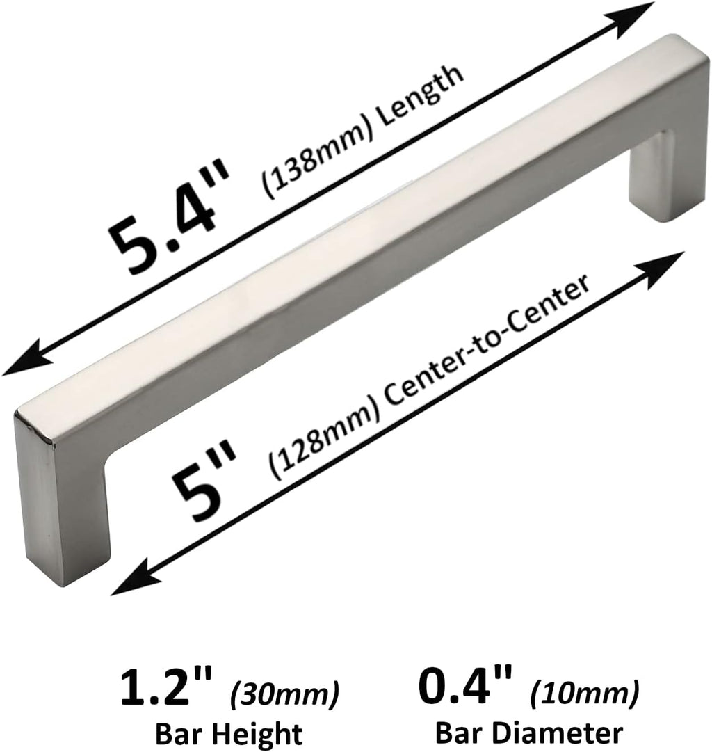 25-Pack Square Bar Pulls Cabinet Handle 5 Brushed Nickel P91170
