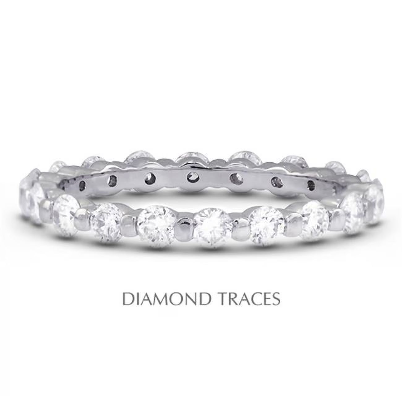 Platinum 950 Bar Setting 1.06 Carat Total Natural Diamonds Eternity Ring N792309
