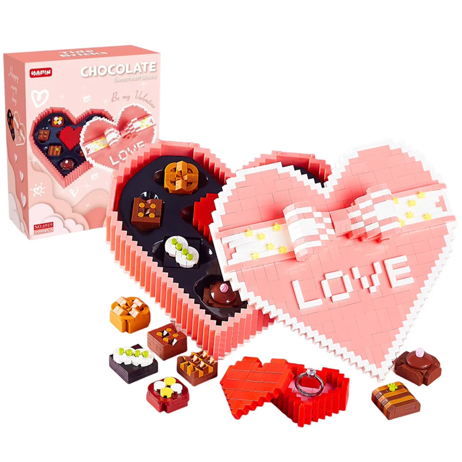 1999 Pieces Chocolate Building Blocks STEM Brick Kits Toy D23471