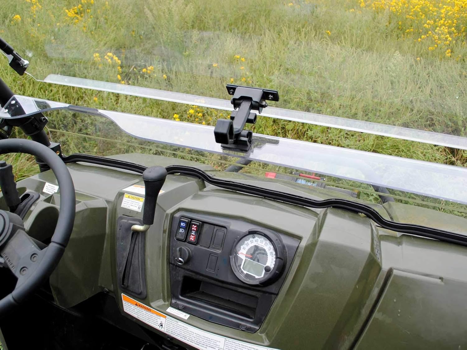 Scratch Resistant Flip Windshield for Polaris Ranger 570 Full-Size / Crew, 1/4" Thick Polycarbonate Q7855