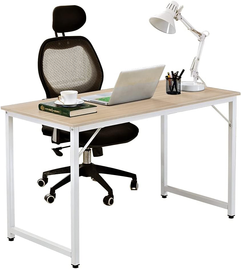 47 inches Composite Wood Computer Desk, Walnut and Black Legs Pack of 2 A2020