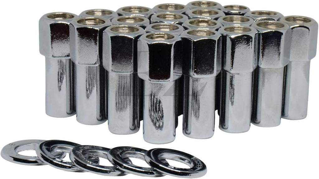 Open End Mag Lug Nut 1/2"-20 with Center Washer Set of 20 Pcs Y32179