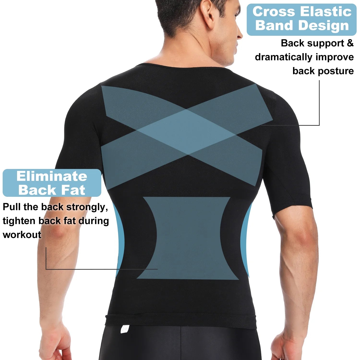 Men's Compression Shirt Black Tank Top S570