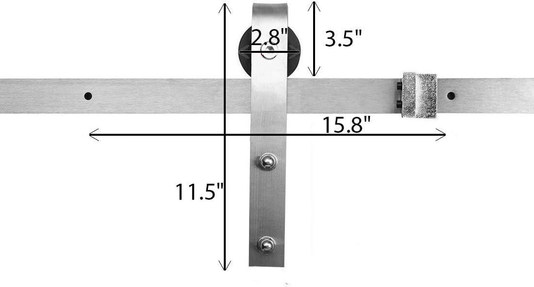 Solid Barn Door with Stainless Steel Rail Hardware Kit S163