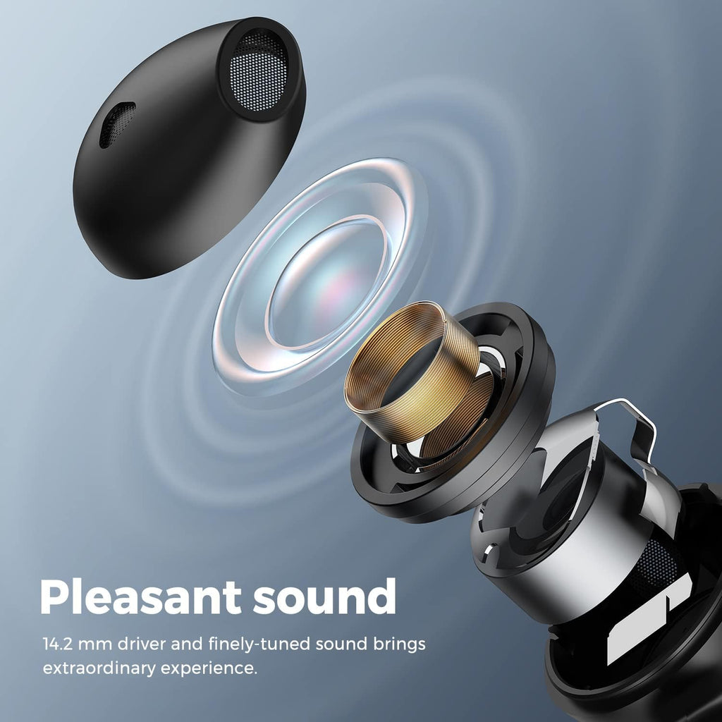 Wireless Earbuds with 14.2mm Driver, Bluetooth V5.2, Four Mic, Game Mode, 17.5 Hrs P2788