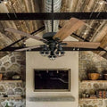 Rustic Industrial Farmhouse LED Ceiling Fan with Light Kit and Remote, 52x22 T12751