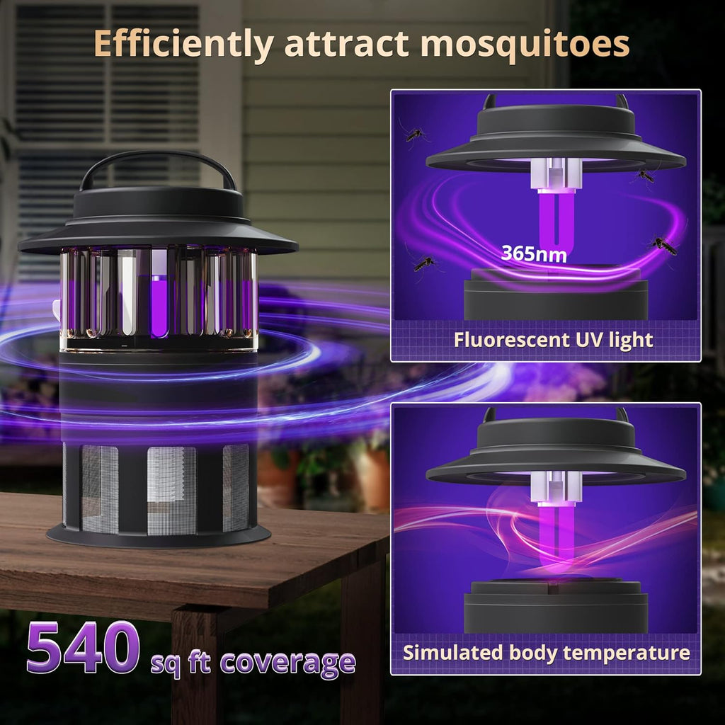 Mosquito Trap Indoor, Insect Trap for Flies, Gnat & Moth, Bug Zapper with 1000V Grid, Suction Fan, Pack of 2 X438673