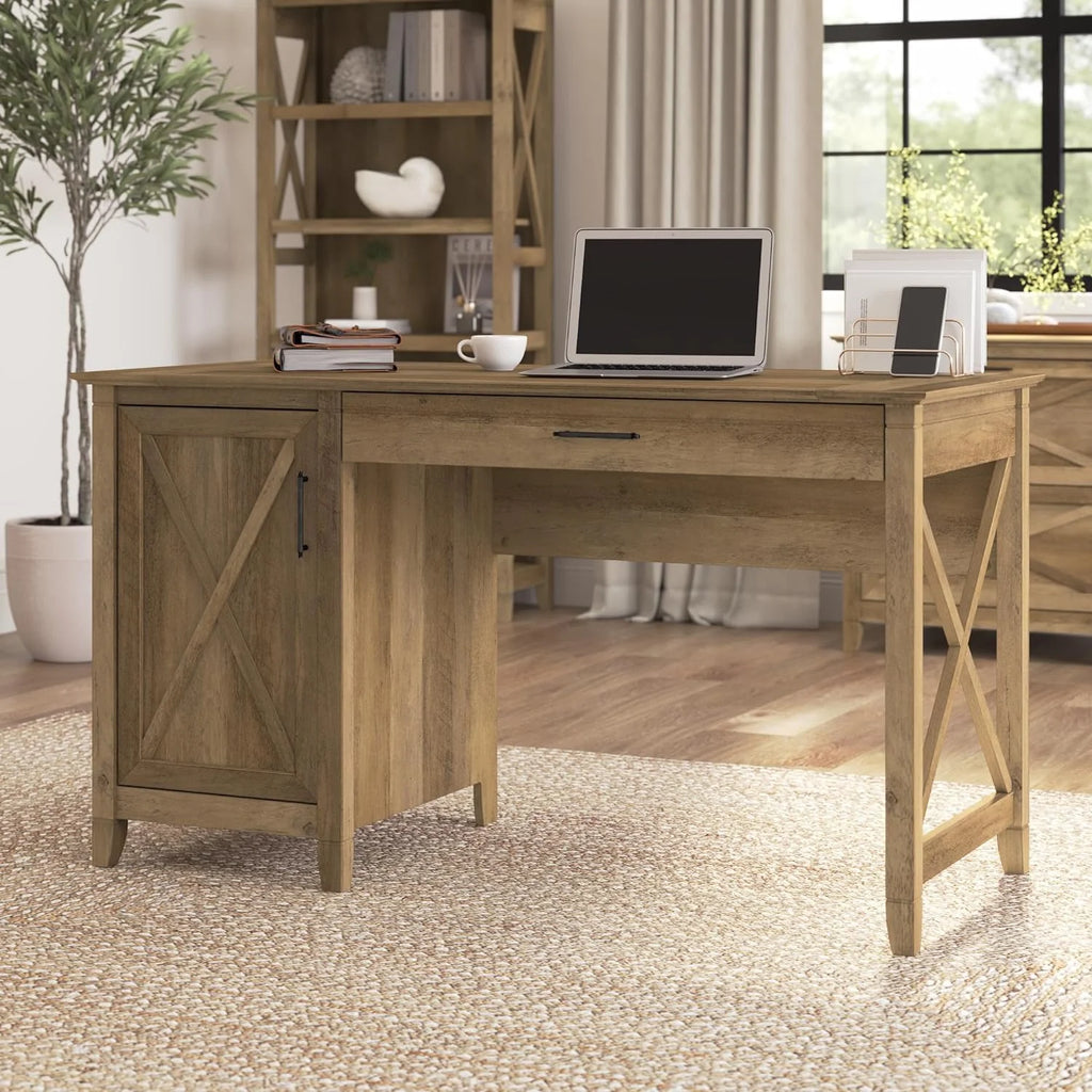 Reclaimed Pine Computer Desk with Storage Z634750