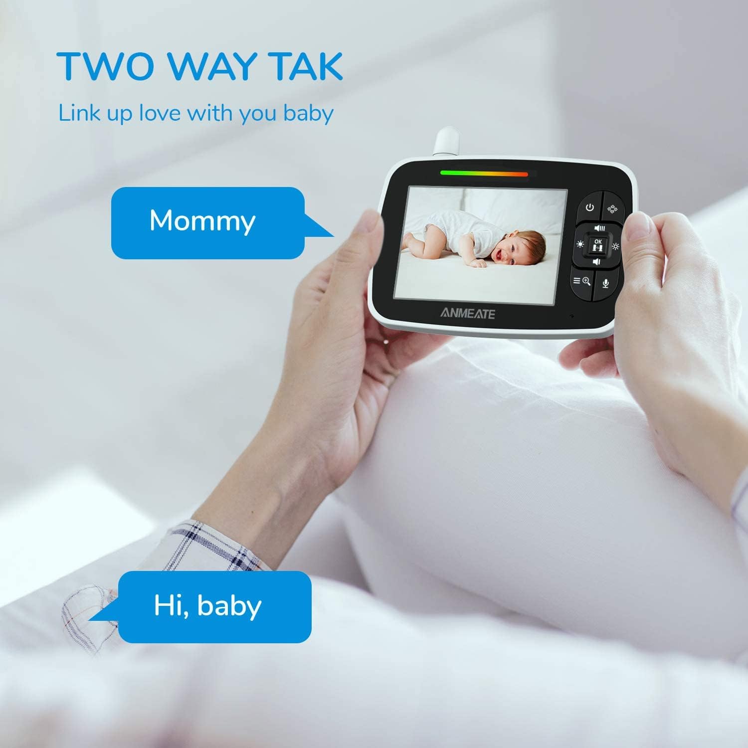 3.5” Video Baby Monitor with Camera and Audio, Infrared Night Vision, Two Way Talk, Pack of 2 H580525