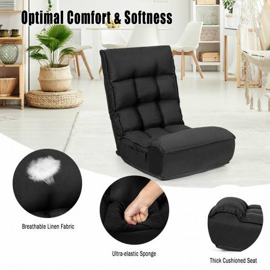 Black Adjustable Folding Floor Chair Sofa X69023