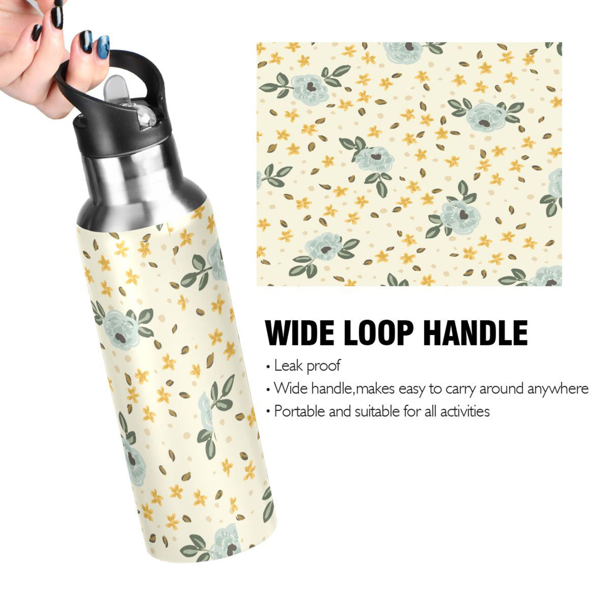 Stainless Steel Insulated Water Bottle with Straw Lid O320
