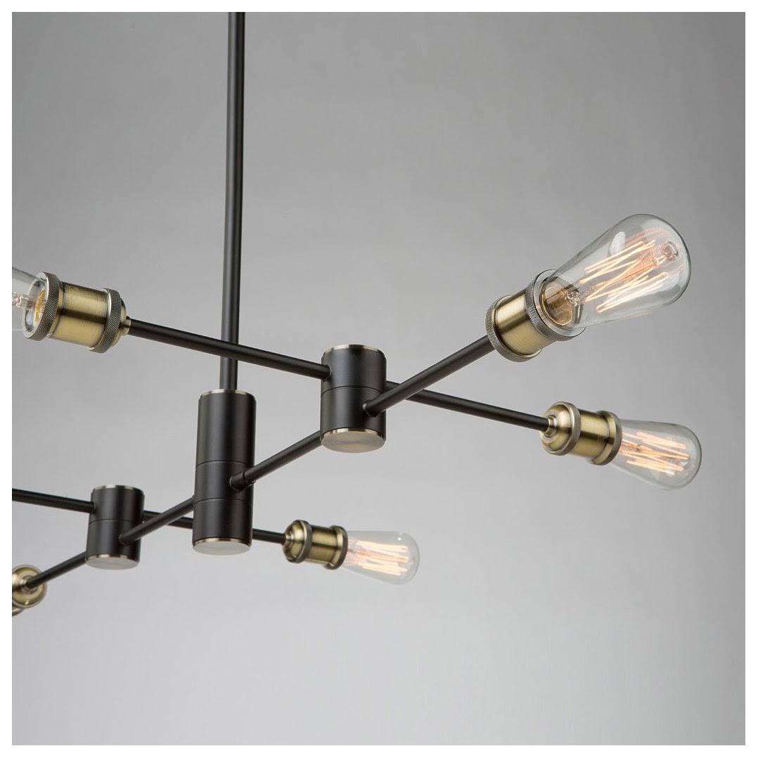 Matte Black Satin Brass 6 Light Chandelier Z2597