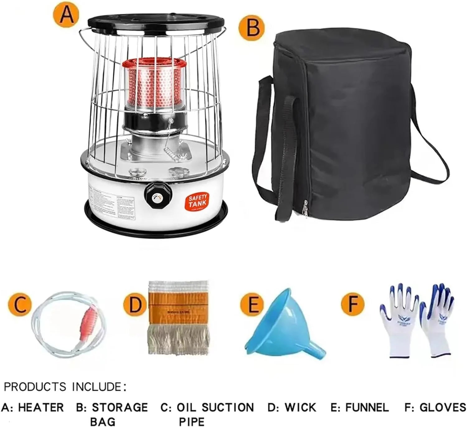 Portable Kerosene Heater with Adjustable Handle, 6L H1148