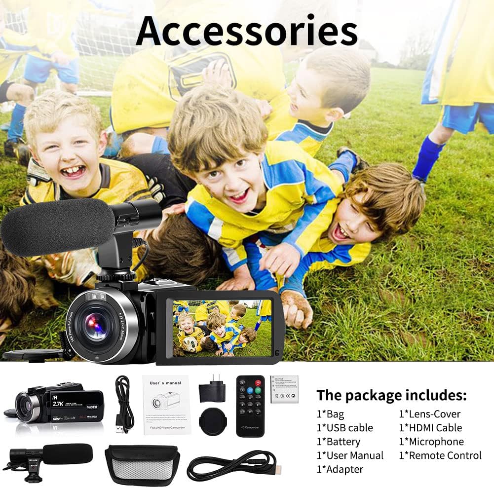2.7K Full HD 30FPS Vlogging Camera with Microphone & Remote B157