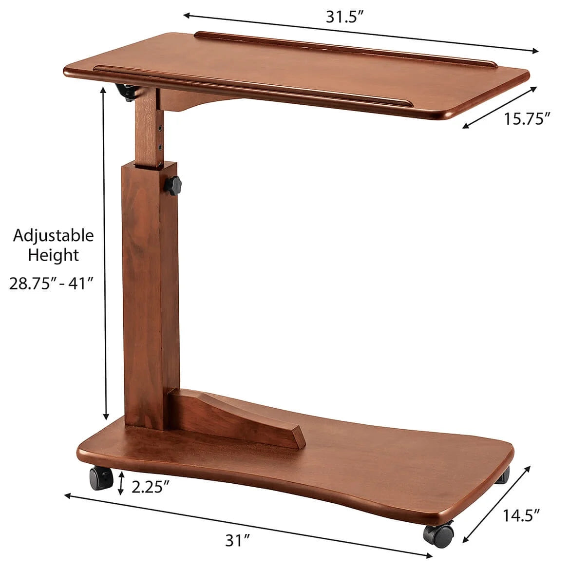 Oak C Shaped Side Accent Table B83587