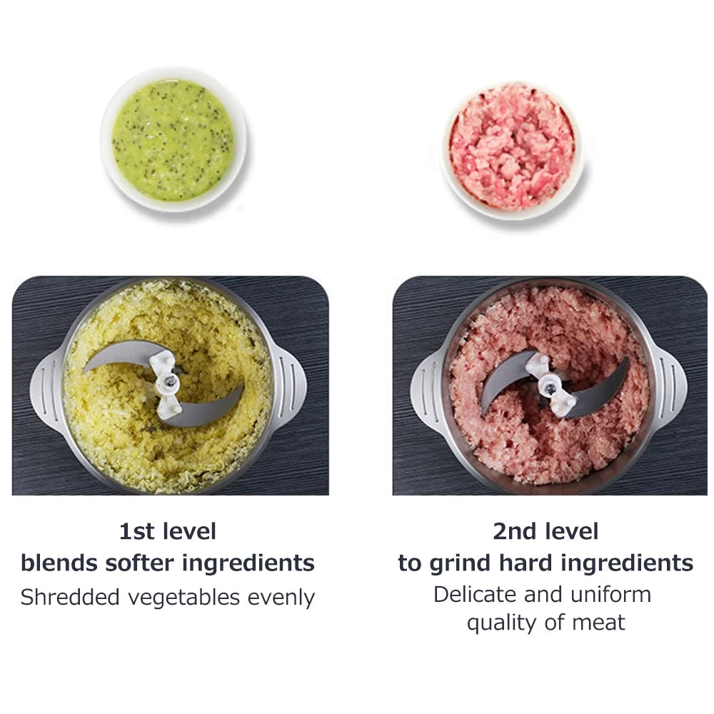 Stainless Steel 2L Electric Meat Grinder Blender X237374