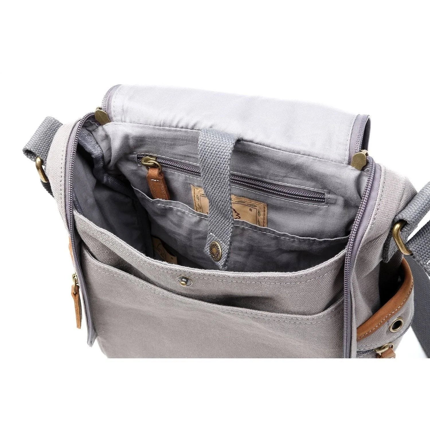 Grey Canvas Crossbody C582