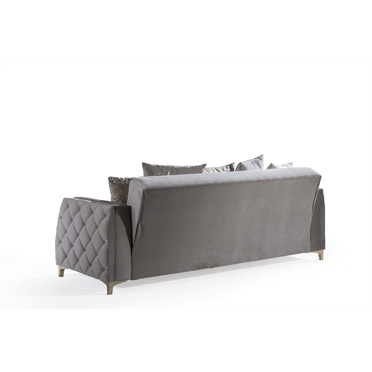 Taupe Sofa with Wood and Under-seat Storage J265573