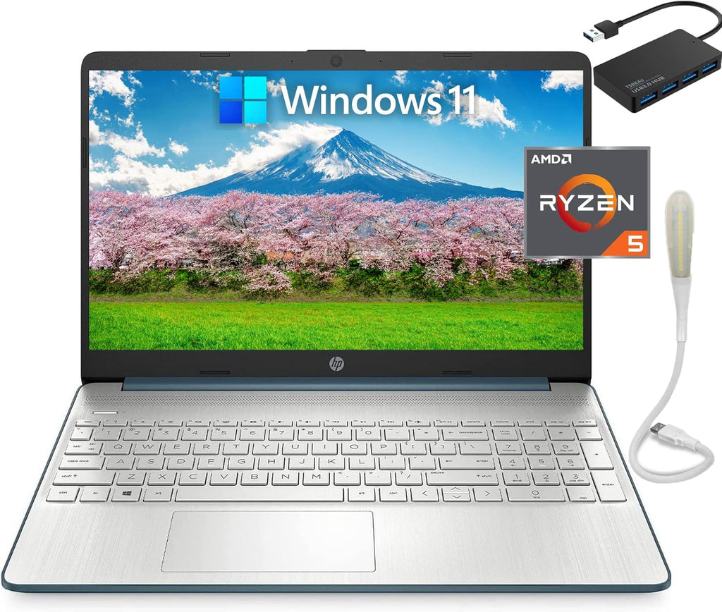 HP 15.6 FHD Laptop, AMD Ryzen 5-5500, 32GB RAM, 1TB SSD, Silver J22349