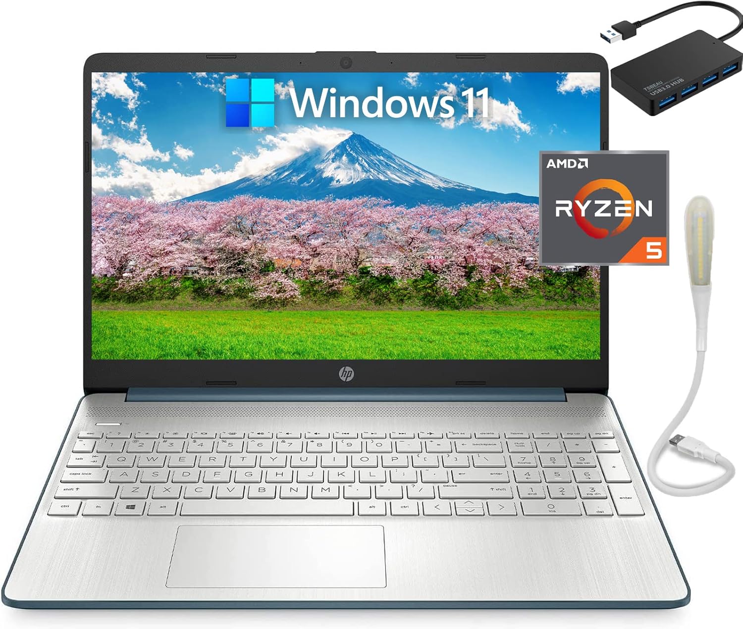 HP 15.6 FHD Laptop, AMD Ryzen 5-5500, 32GB RAM, 1TB SSD, Silver J22349