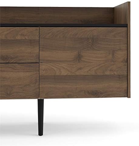 Walnut and Black Sideboard Cabinet with 2 Drawer and 3 Door V9745