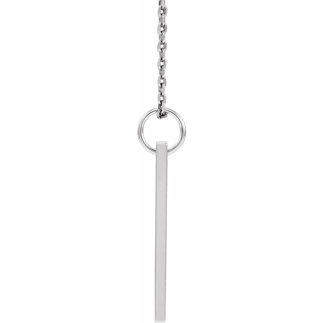 Polished .03 Carat Diamond Bar Necklace P258