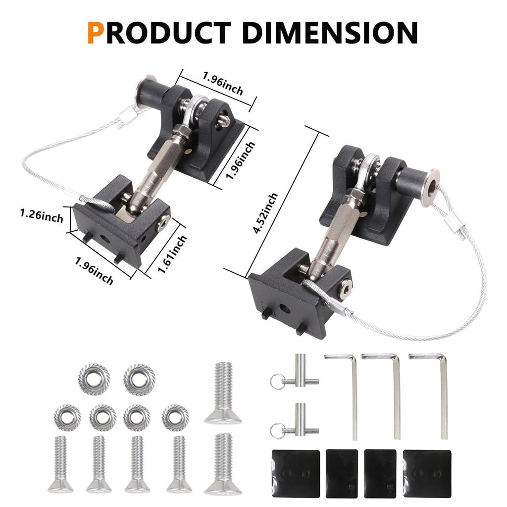 Aluminum Hood Latches Locking Kit, 1 Pair Black with 2 Keys G7973