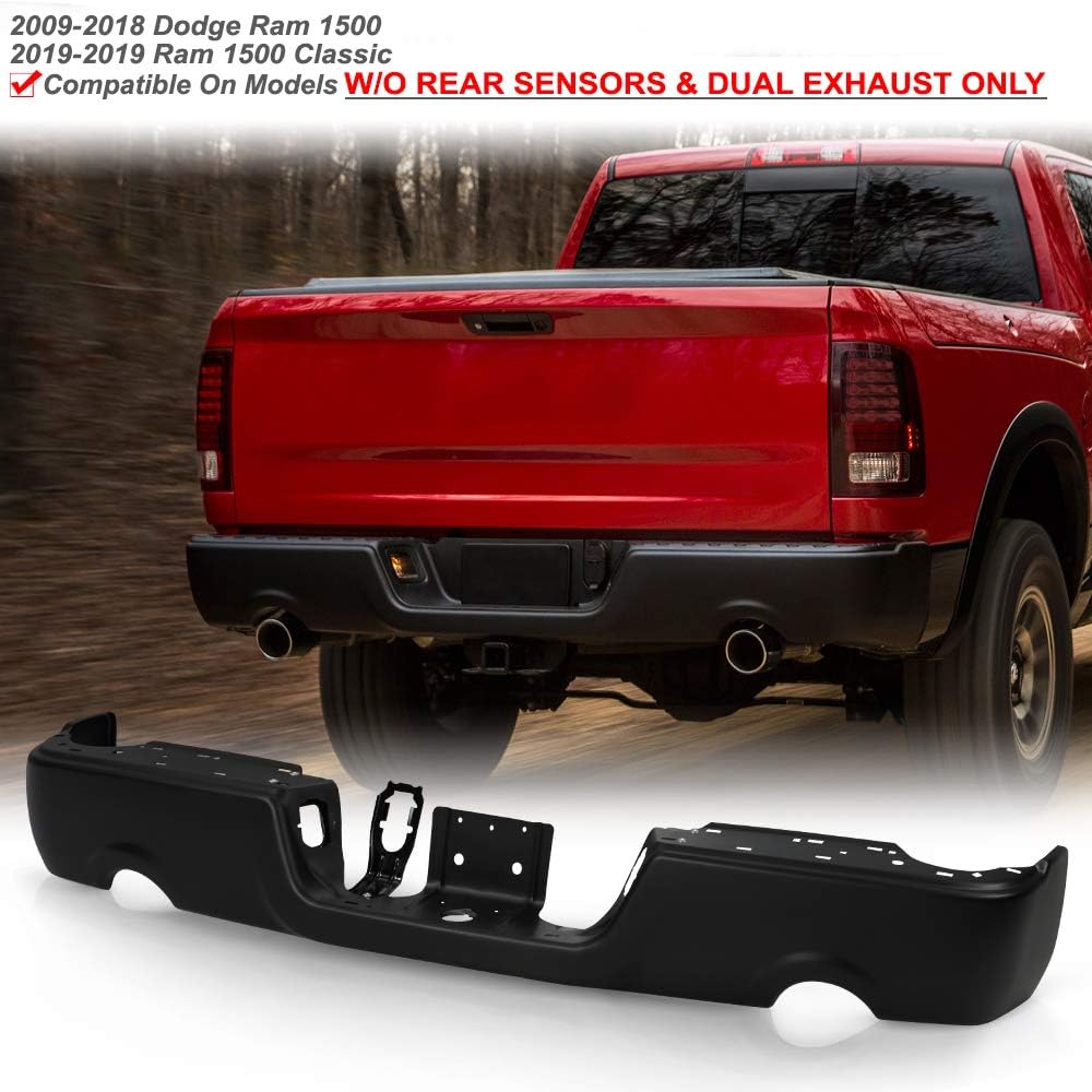 Black Steel Rear Step Bumper N39632
