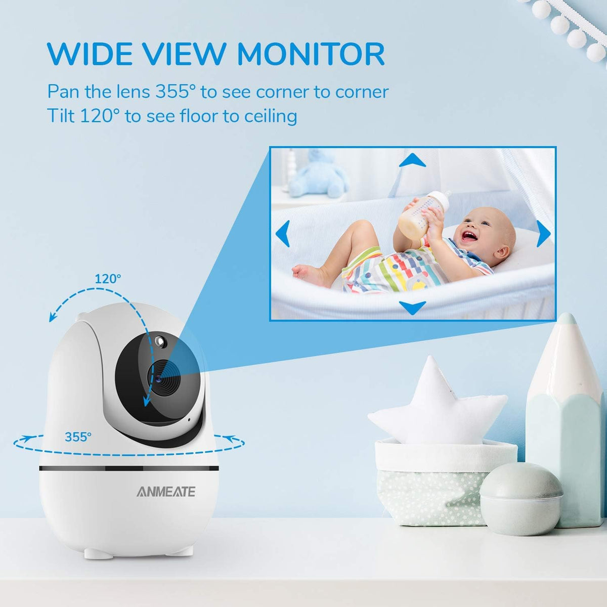 3.5” Video Baby Monitor with Camera and Audio, Infrared Night Vision, Two Way Talk, Pack of 2 H580525