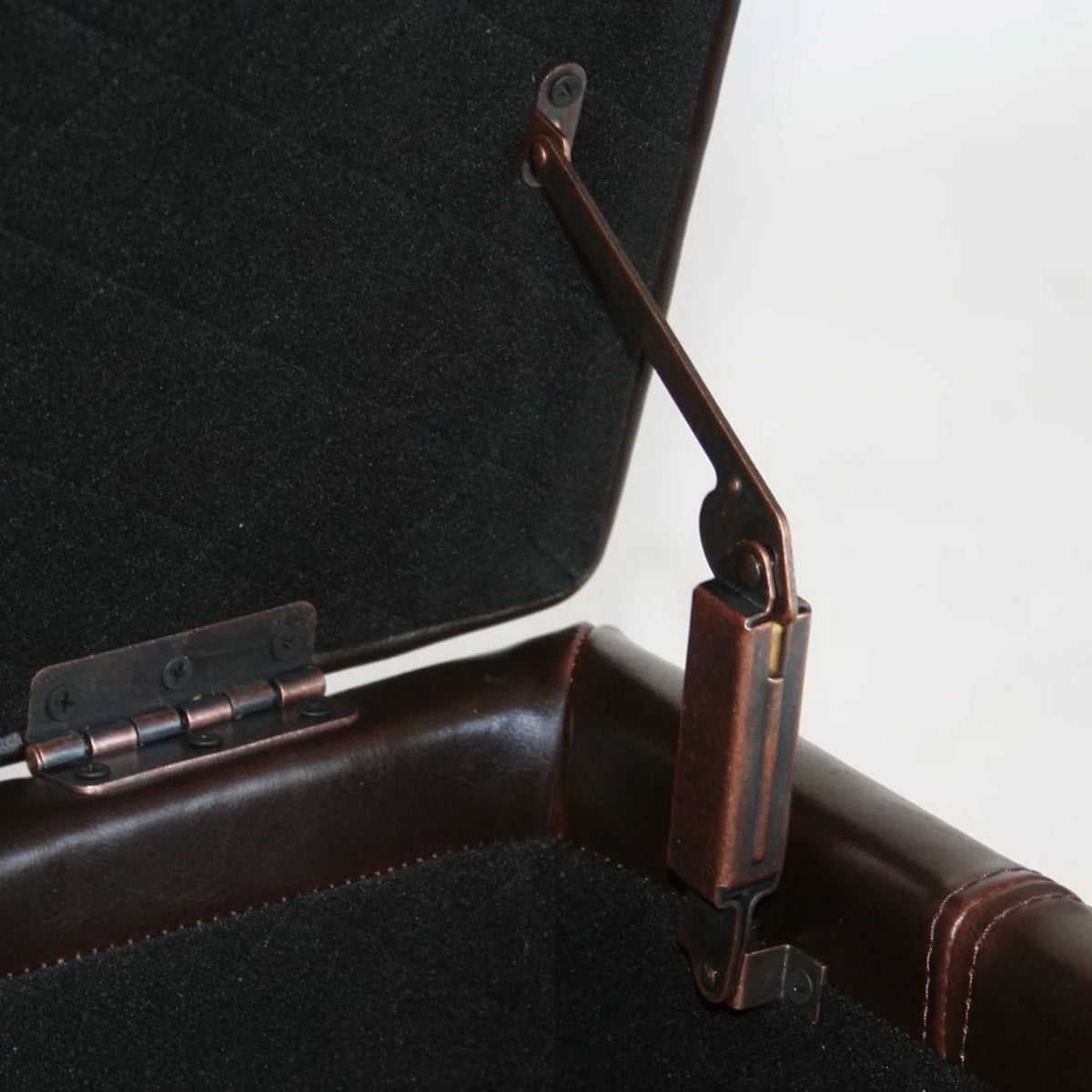 Brown Leather Storage Ottoman Y27460
