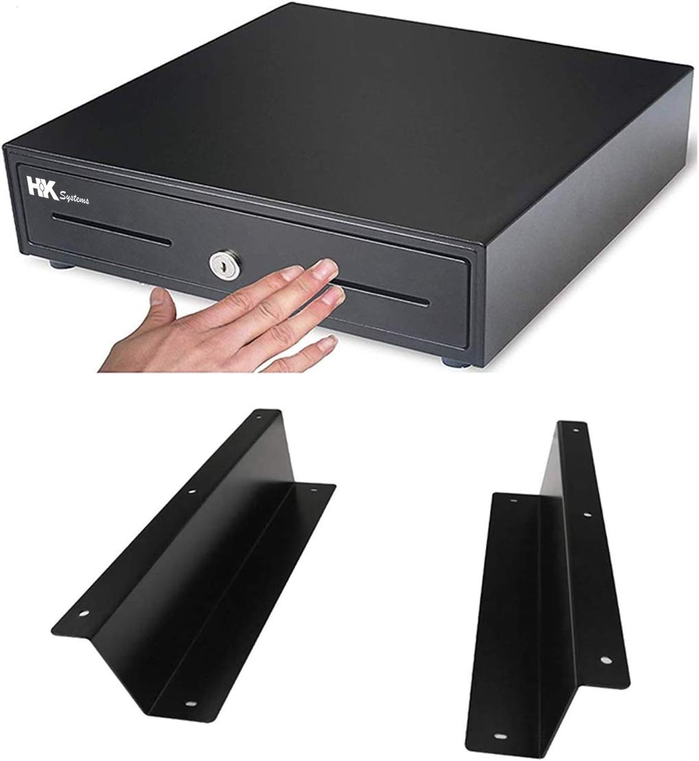 Heavy Duty Black Push Open Cash Drawer with Metal Bracket V7880