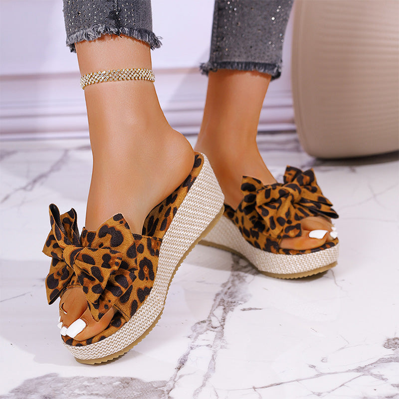Wedge platform fabric sandals