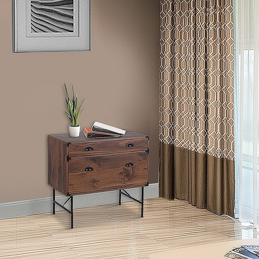 1-Drawer Lateral File Cabinet with Tray - Walnut - Legal O9816