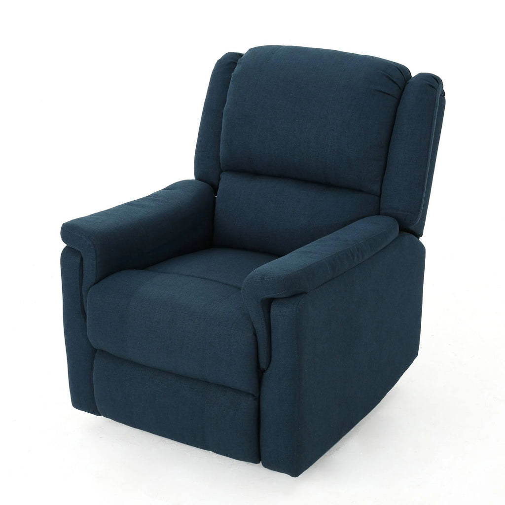 Blue Fabric Swivel Gliding Recliner R243507