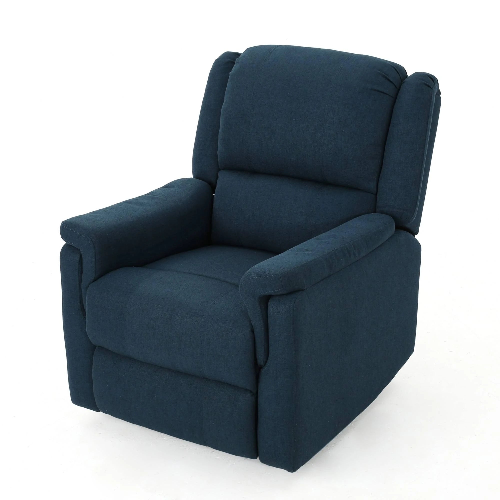 Blue Fabric Swivel Gliding Recliner R243507