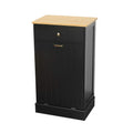 White Wooden Tilt Out Trash Cabinet with Hideaway Drawer and Removable Cutting Board Y290