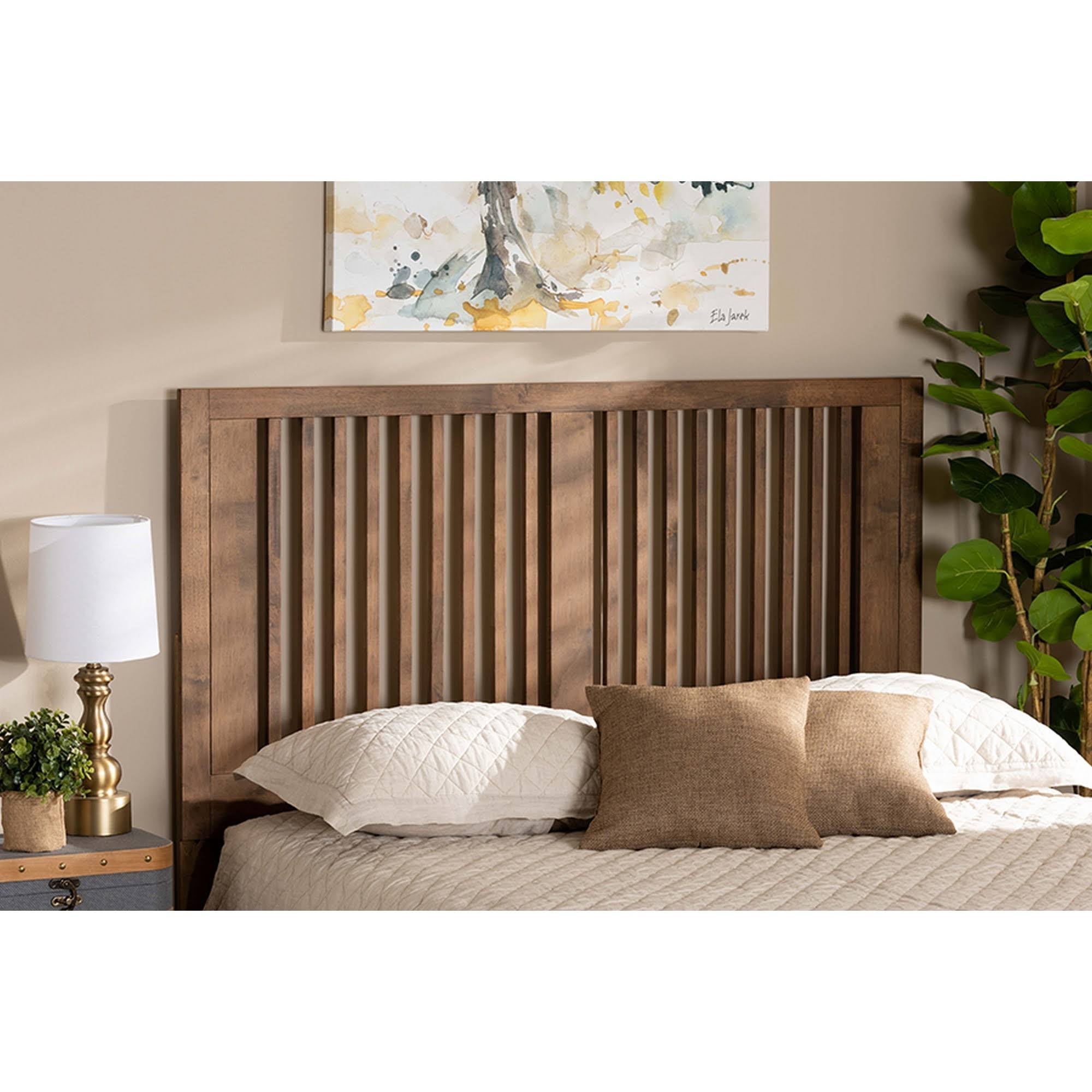 Full Size Ash Walnut Finished Wood Headboard S7864