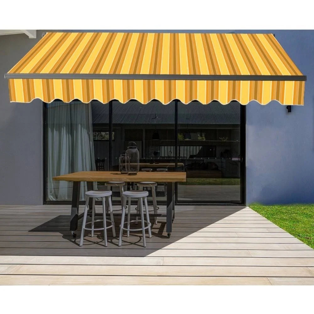 Black Frame Motorized Retractable Canopy Awning 16 x 10 Feet D629776