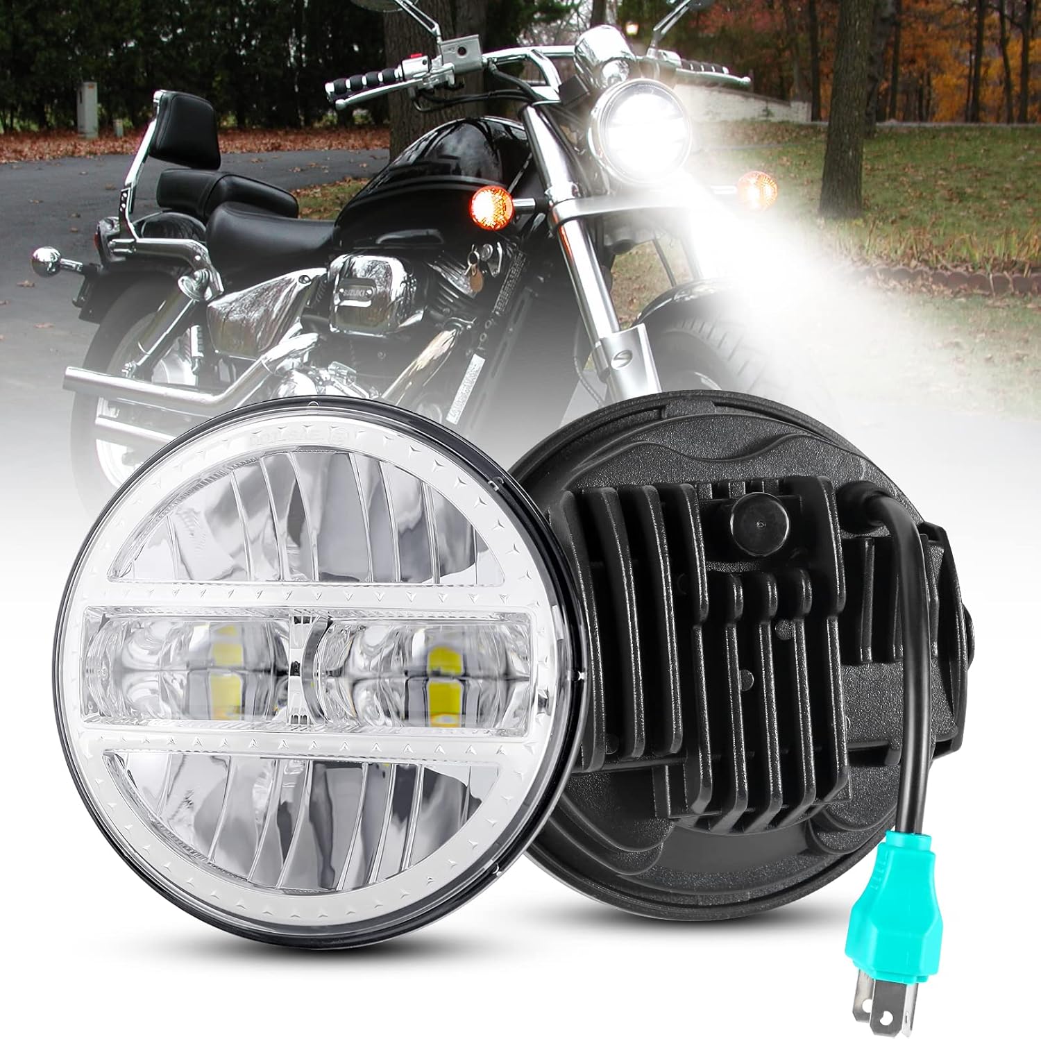 5.75 Inch Chrome LED Headlight Pack of 2 U30880